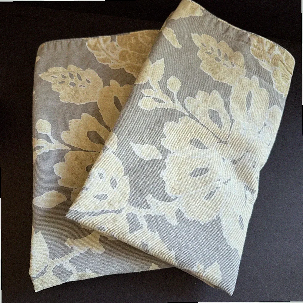 2 Tommy Hilfiger Pillow Shams Broadmore Standard Gray Floral Stripe