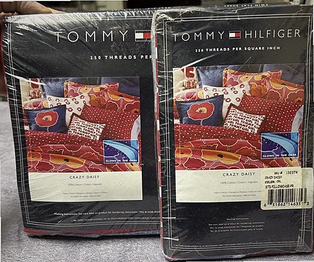 2001 Tommy Hilfiger Crazy Daisy Twin Flat Sheet And 2 Standard Pillows Cases NEW
