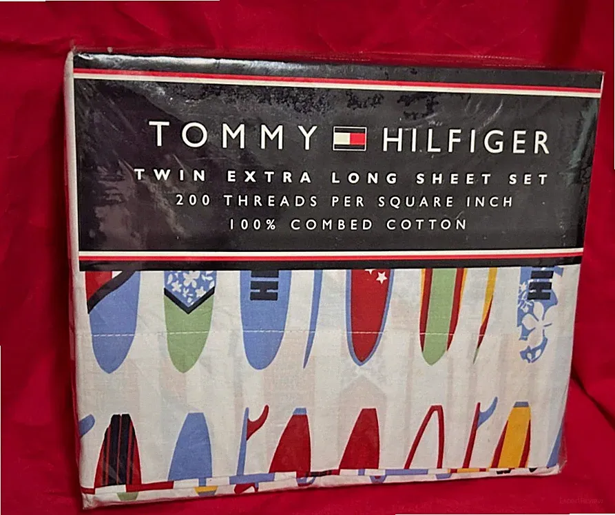 NEW~3pc~Twin XL~Tommy Hilfiger bedding~Surfs Up Surfboard Extra Long Sheet Set