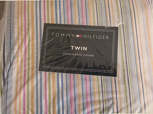 New Twin Size Duvet Cover ** Tommy Hilfiger , 100% Cotton Stripe # 1179