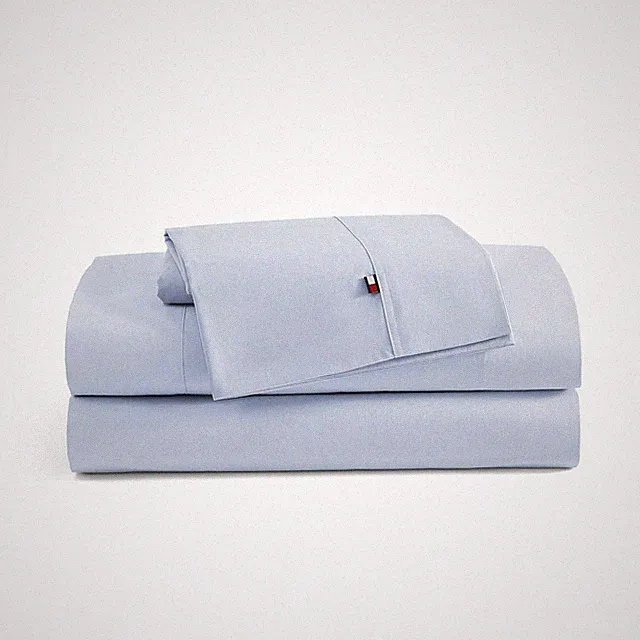 Queen Size Sheets Set Crisp & Tailored Cooling Cotton Percale Tommy Hilfiger