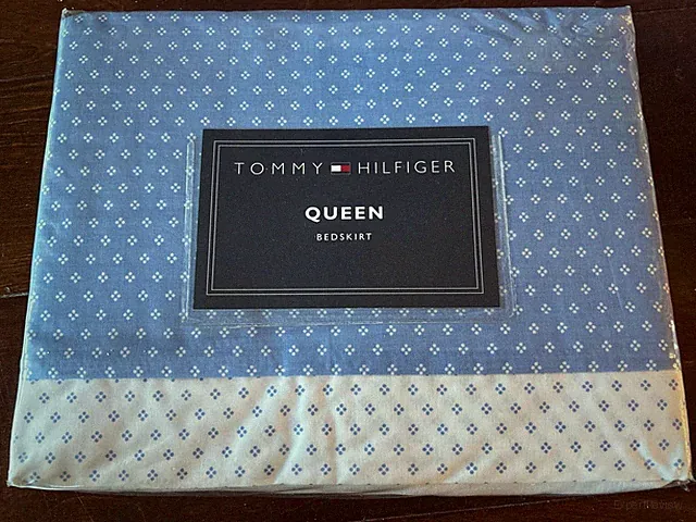 Tommy Hilfiger Belinda Floral Blue 100% Cotton Queen Bedskirt New