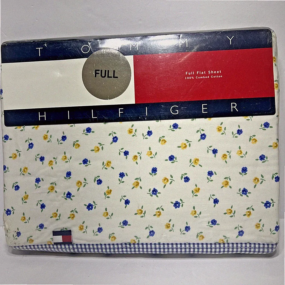 Tommy Hilfiger Full Flat Sheet NEW Vtg Y2K Elizabeth Anne Floral 100% Cotton