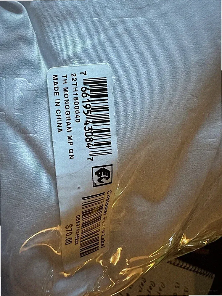 Tommy Hilfiger Home Quilted Windowpane Queen Mattress Pad Queen color white
