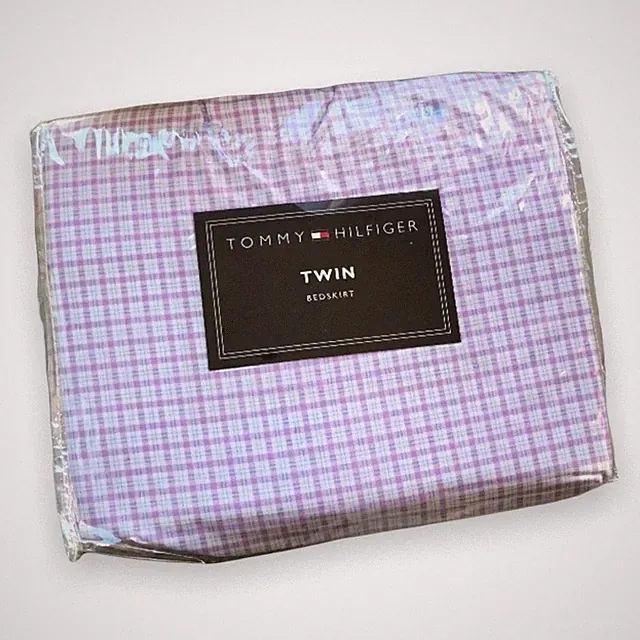 Tommy Hilfiger Lavender Blues Twin Bedskirt NEW in Package Plaid