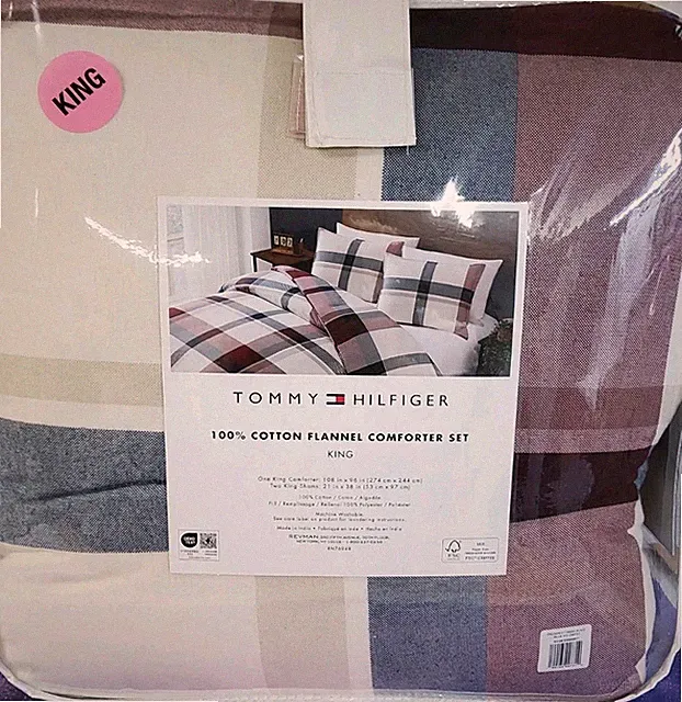 Tommy Hilfiger Plaid Cotton Prospect Park Plaid Blue King Comforter Set 108"x96"