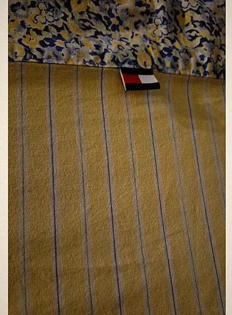 Tommy Hilfigger Elizabeth Anne KING Duvet & Fitted Sheet Yellow Stripe Floral