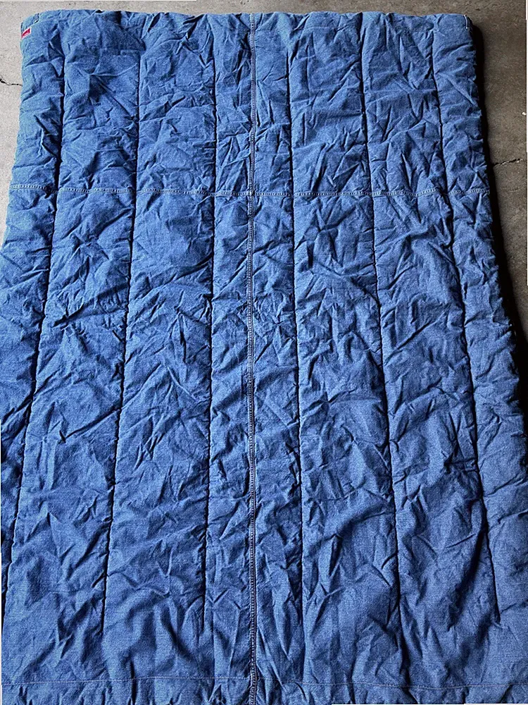 Vintage Tommy Hilfiger Denim Comforter Blue Jean Reversible TWIN 83x58"